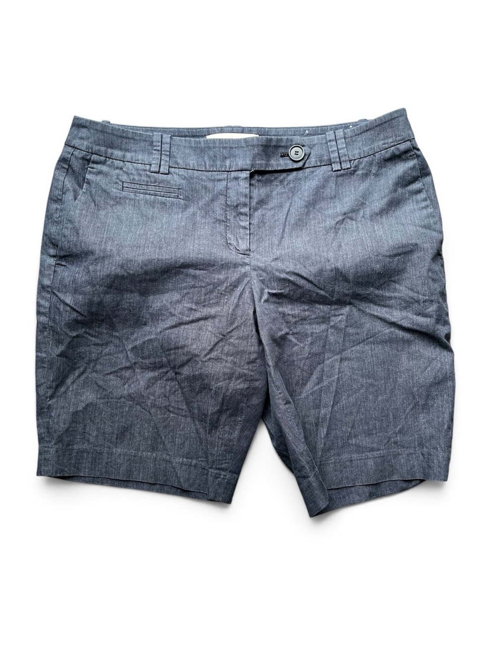 LOFT Women's Chambray Bermuda Shorts - Blue Gray